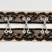 Csipkés francia kapocs - BLACK - FEKETE